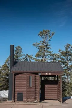 Log Cabin Privy 写真素材