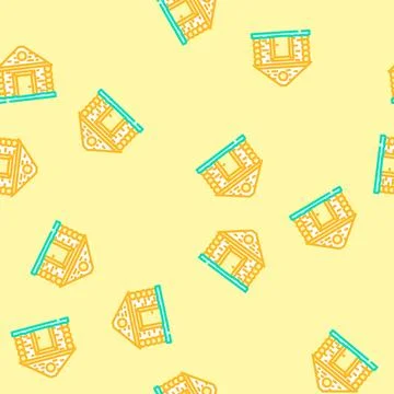 Log cabin redneck vector seamless pattern Stock Illustration