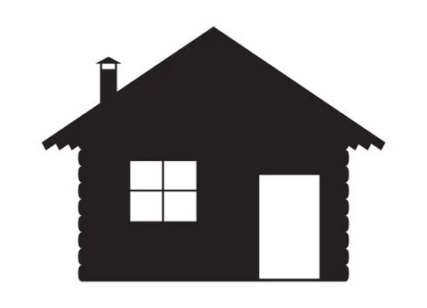 Log Cabin Silhouette Stock Illustration