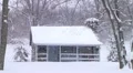 Log Cabin in Snow HD Footage