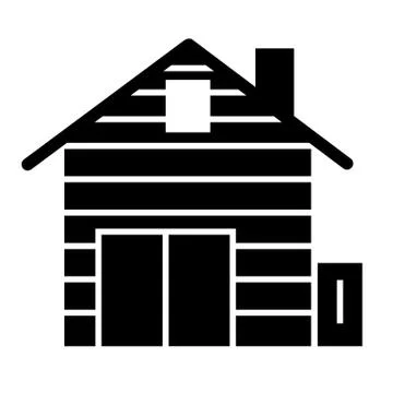 Log cabin solid icon. Lining cottage vector illustration isolated on white Stock Illustration