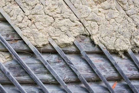 Log cabin wall, background Foto stock