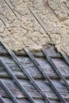 Log cabin wall, background Stock-Fotos