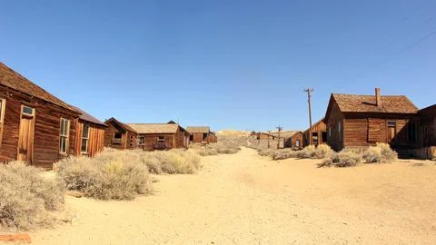 Log Cabins, Ghost Town Stock Photos