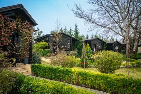 Log cabins Stock Photos