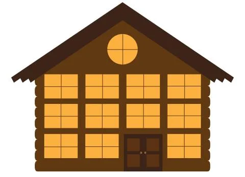 Log Chalet Hotel Stock Illustration