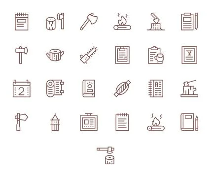 Log Comprehensive Vector Bundle with 25 Display Perfect Regular Line High R.. Stock Illustration