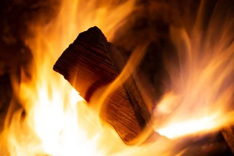 Log Consumed by Fire Stock Photos