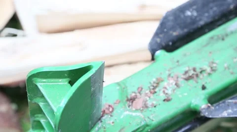 Log cutting machine Stock Footage 53577227