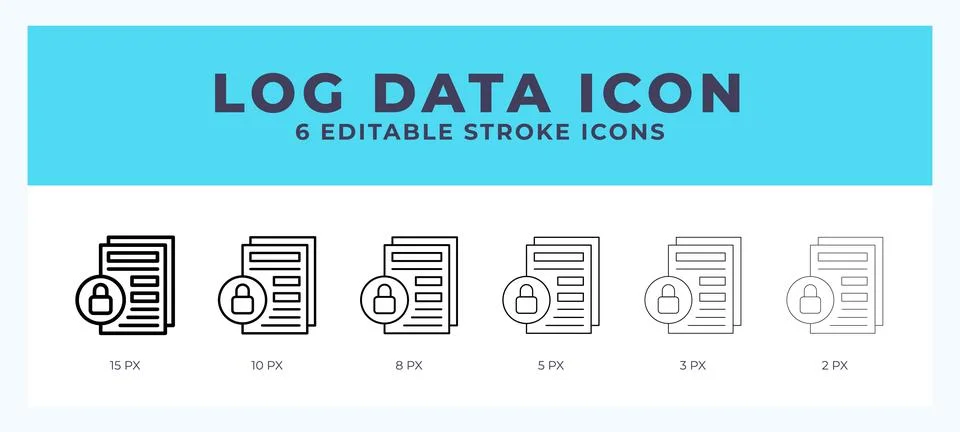 Log data icon with different stroke. Vector illustration. Stock Illustration