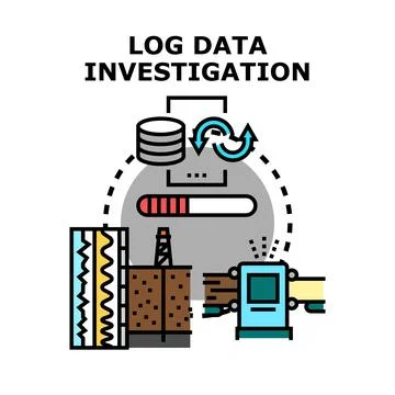 Log data investigation and geological exploration analysis Stock Illustration