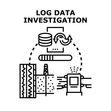Log data investigation and geological exploration analysis Stock Illustration