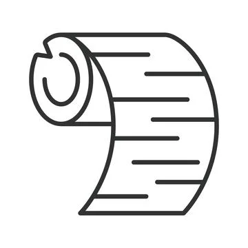 Log debarking, icon in line design. log debarking, bark removal, debarking wood Stock Illustration