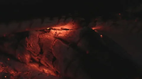 Log drowning in the fireplace close-up time lapse Stock-Footage 55690233