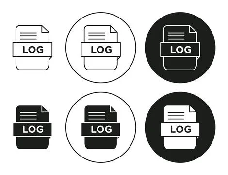 Log file flat line icon set. log file Thin line illustration vector Stock Illustration