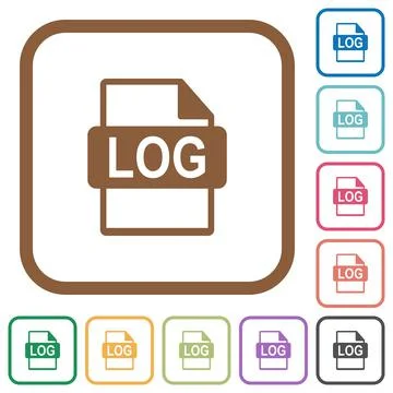 LOG file format simple icons Illustrazione stock