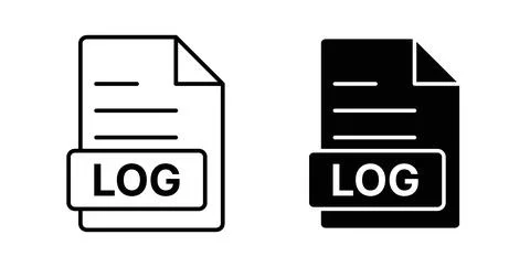 Log file icon in black and white. vector icon pack for websites Stock Illustration