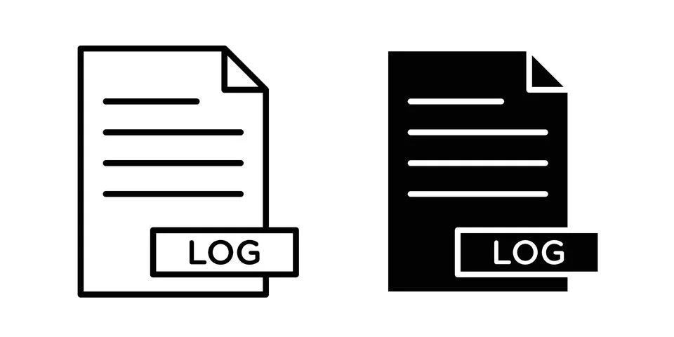 Log file icon black vector isolated on white Stock Illustration