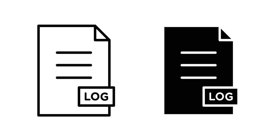 Log file icon modern style vectors set Stock Illustration