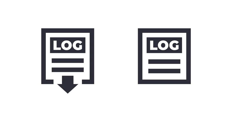 LOG file icons on white, vector Stock Illustration