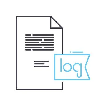 Log file line icon, outline symbol, vector illustration, concept sign Stockillustratie