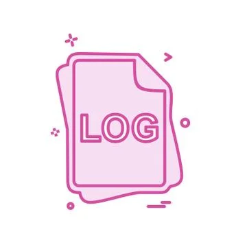 LOG file type icon design vector Stock Illustration