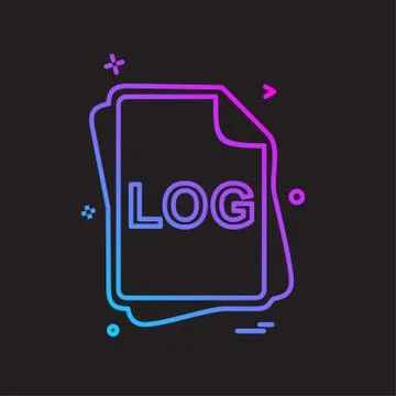 LOG file type icon design vector Stock Illustration