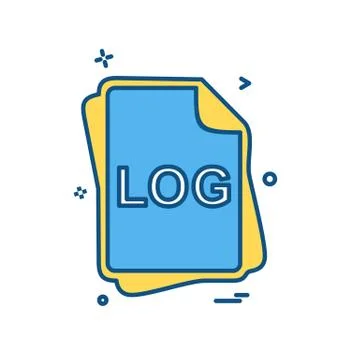 LOG file type icon design vector Stock Illustration