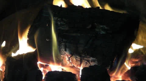 Log Fire Video stock 24740723