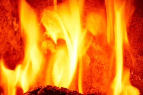 Log on fire Stock Photos