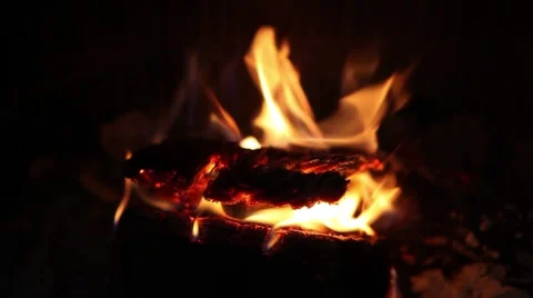 Log in fireplace Stock Footage 45441373