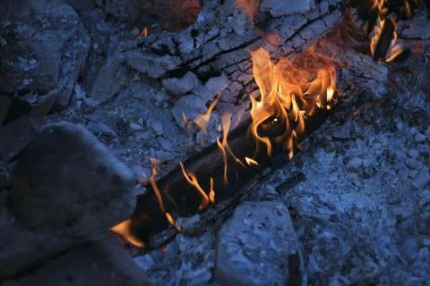 Log of flames Stock Photos