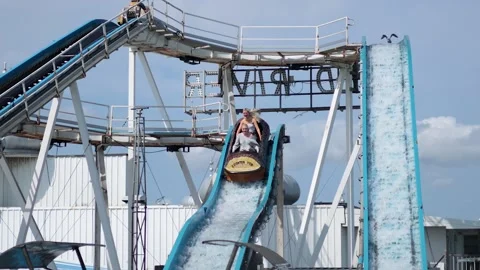 Log Flume Ride at Brighton Pier Stock Footage 303954682