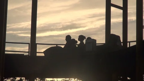 Log flume ride in sunset Video stock 103618731