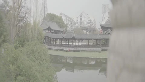 Log Footage Pavilion Corridor Reflection 動画素材 337242641