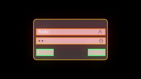 Log in Form Interface with Name and Password Fields and Icons screen animat.. Stock Footage 321861440
