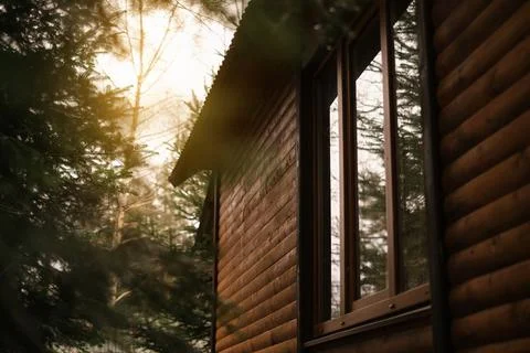 Log house in the forest Stock-Fotos