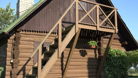 A Log House, Log Building or Wooden Houses 2 動画素材 96196818
