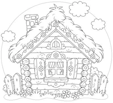 Log hut Stock Illustration