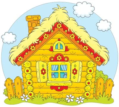 Log hut Illustrazione stock
