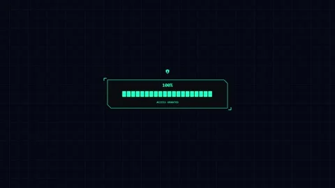 Log in Intro. Futuristic digital interface showing data encryption progress bar Stock-Footage 342591790