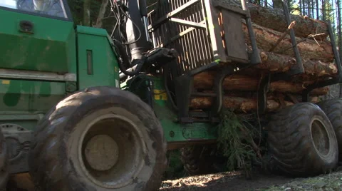 Log lifter driving - forestry Stock Footage 51345528