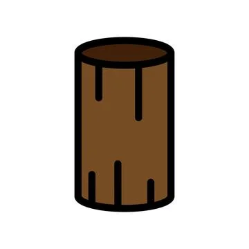 Log line icon isolated on white background. Black flat thin icon on modern .. Stock Illustration