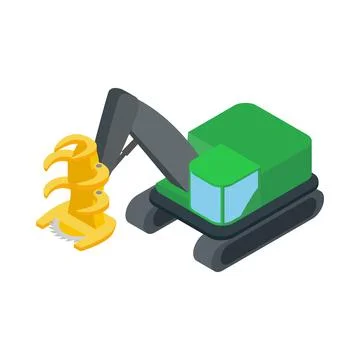 Log loader icon, isometric 3d style Stock Illustration