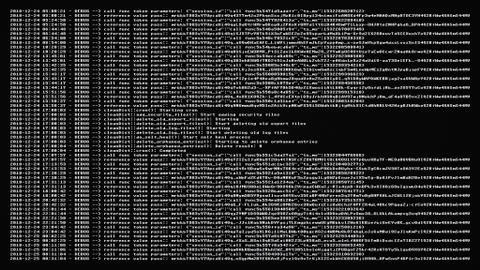Log messages detail debug white on black 스톡 일러스트