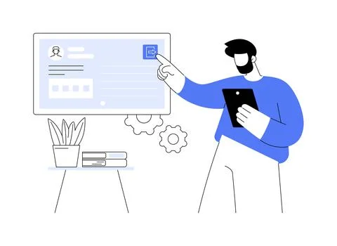 Log out abstract concept vector illustration. 스톡 일러스트