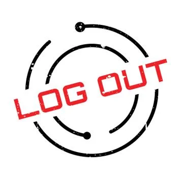 Log Out rubber stamp Stock Illustration