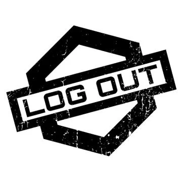 Log Out rubber stamp 스톡 일러스트