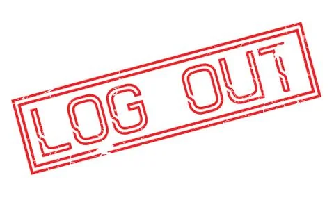 Log Out rubber stamp 스톡 일러스트