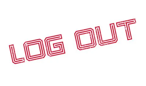 Log Out rubber stamp 스톡 일러스트